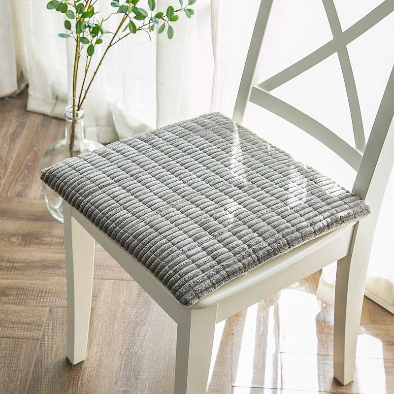 

Минималистичная скандинавская подушка на обеденный стул из утолщенного флиса, однотонная тканевая поделка для дома, подушка для сиденья, подушки для сиденья офисного стула, современная Cushion-Gray Square 40x 40cm (removable)
