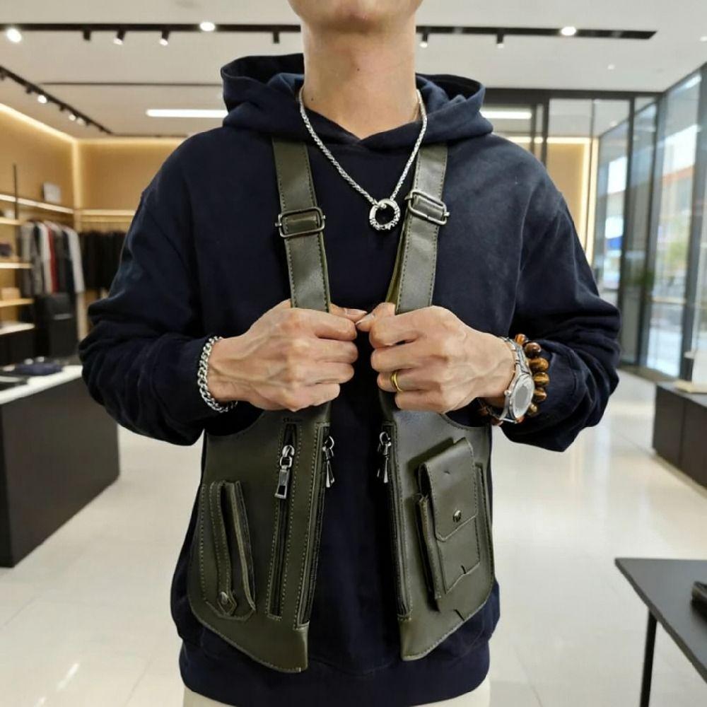 Vintage Anti-Theft Underarm Bag Adjustable Strap Mobile Phone Chest Bags for Men and Women