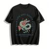 Vintage Snake Rose Life Rebirth Soul Adventure Graphic Tee Pure Cotton T-shirt