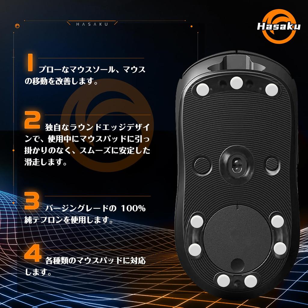 Hasaku Premium Slide Series Mouse Round Universal 6mm Round Edge for Gaming Improved Mouse Movement 40-Piece Feet, Edge, Mice,
