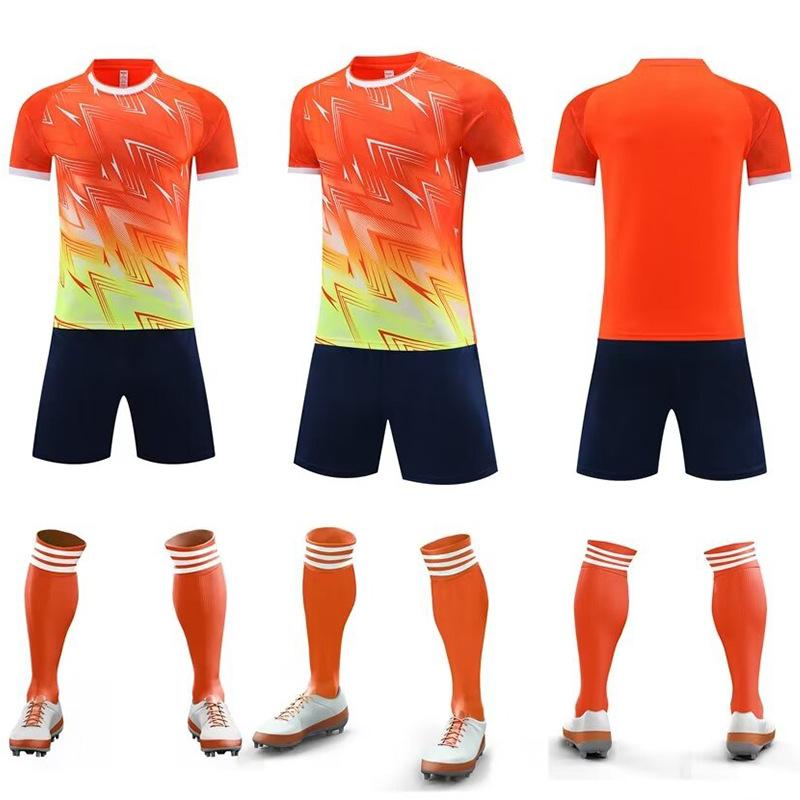 Football Suit Men'S Game Training Suit Team Suit Short Sleeve Breathable Adult Children'S Sports Football Suit