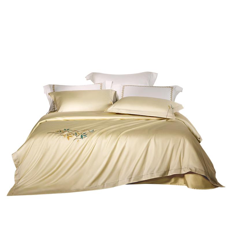 Luolai Home Textiles 60-Count 100% Cotton Four-Piece Bedding Set 1.5m Four-Piece Set (Duvet 200x230cm)