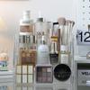 Transparent Portable Three Compartment Cosmetic Storage Box Desktop Dresser Large Capacity Skin Care Perfume Display Rack