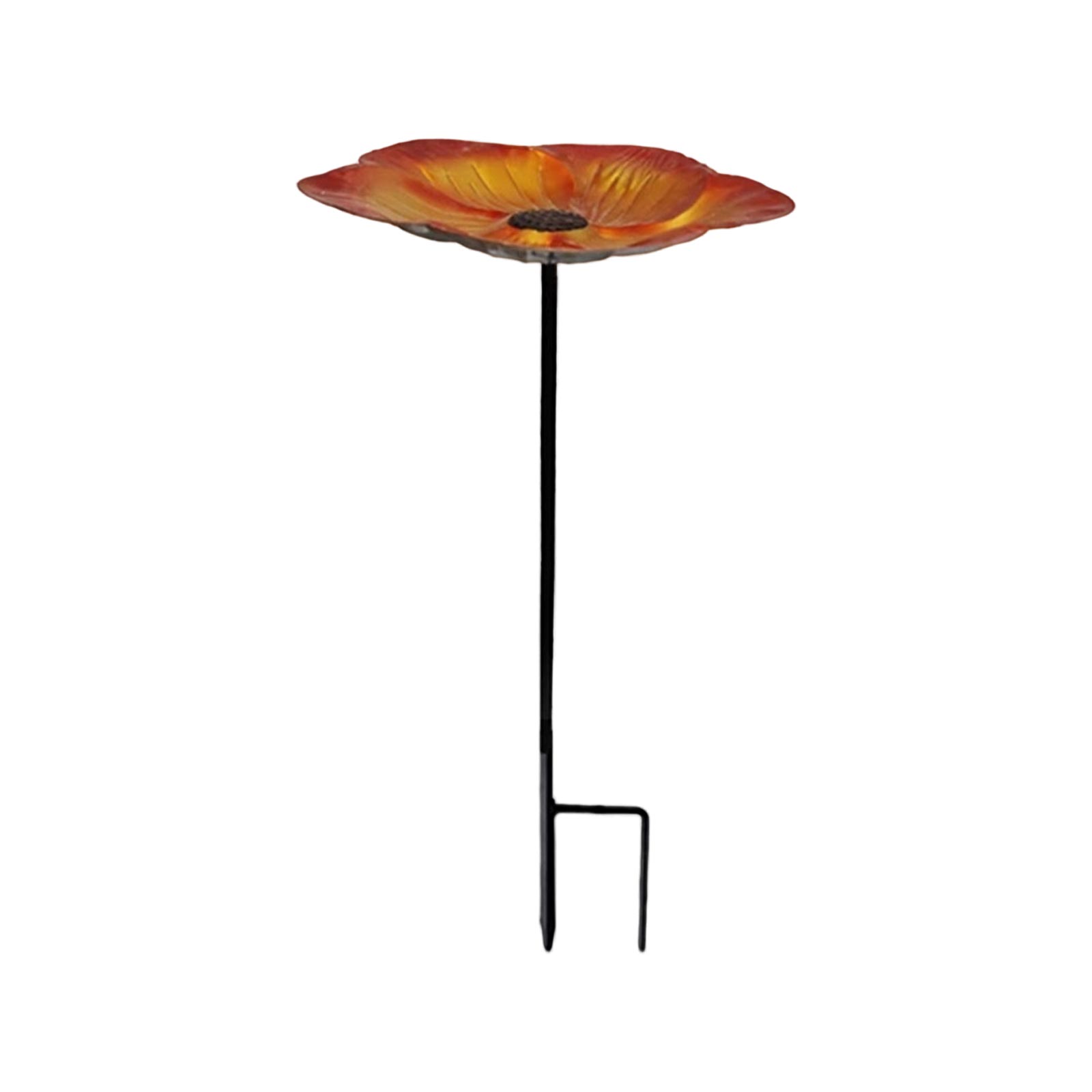

Glass Bird Bath with Metal Stake for Outdoor Garden Yard Lawn Decorative Flower Shape Water Bowl Feeder for Birds Butterfly and Small Animals One Size коричневый