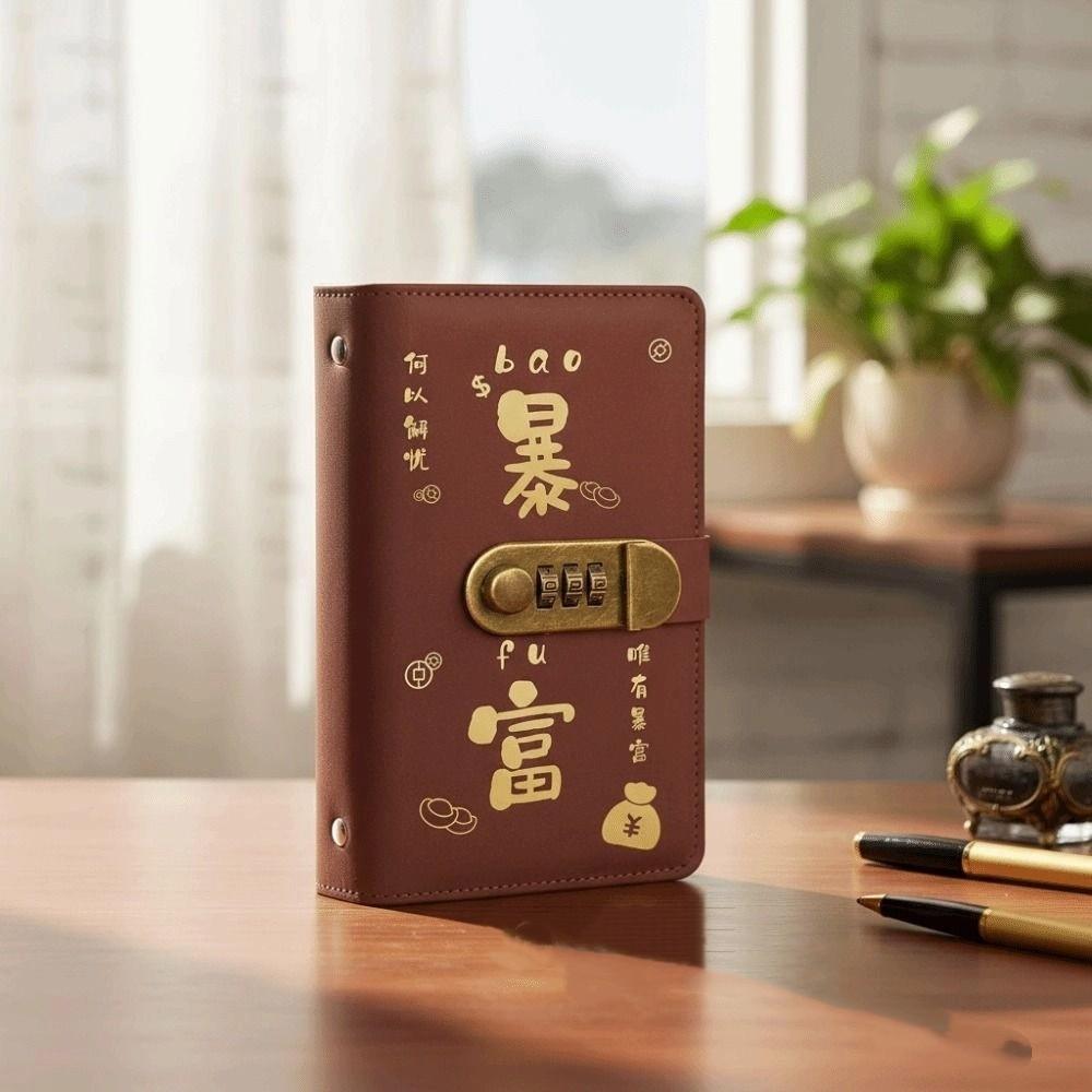 With Password Lock Budget Binder with Lock Wallet Storage Account Book  for Budgeting Planner