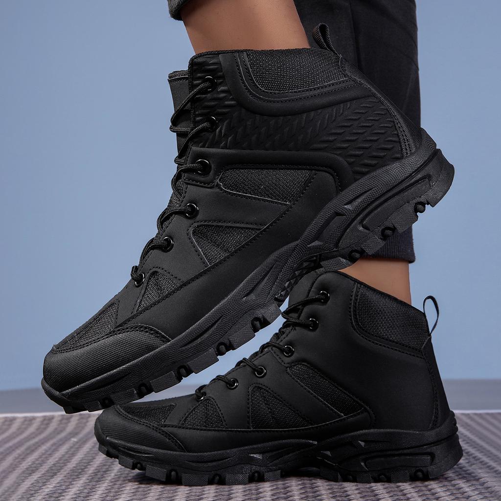 TUINANLE Scarpe sportive da uomo nere, traspiranti, con plateau, scarpe casual antiscivolo per uomo