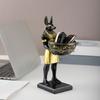 Anubis Statue with Bowl Egyptian God Figurine Resin Ancient Egypt Decors Home Office Mythological Collectible Sculpture