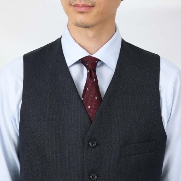 Takeo Kikuchi Yagasuri Vest In Navy 02 Compatible with Suits Men's (Made Japan) - (093) (M) - Three-Piece (Product Code 93141015)