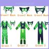 Fantasia Fato de Poder Criatura Wild Kratts Para Crianças Com Macacão Verde Marinho e Máscara