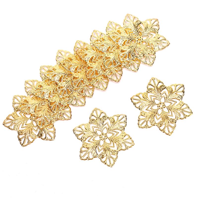 10 Stück filigrane Blumen-Verbinder, Metall-Charms, Basteln, DIY-Schmuckzubehör