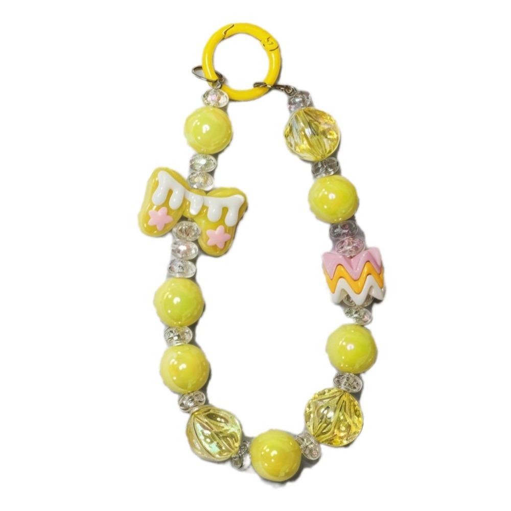 Capyabra Bead Phone Pendant Bow Phone Wrist Strap Kawaii Beaded Phone Chain  Mobile Phone