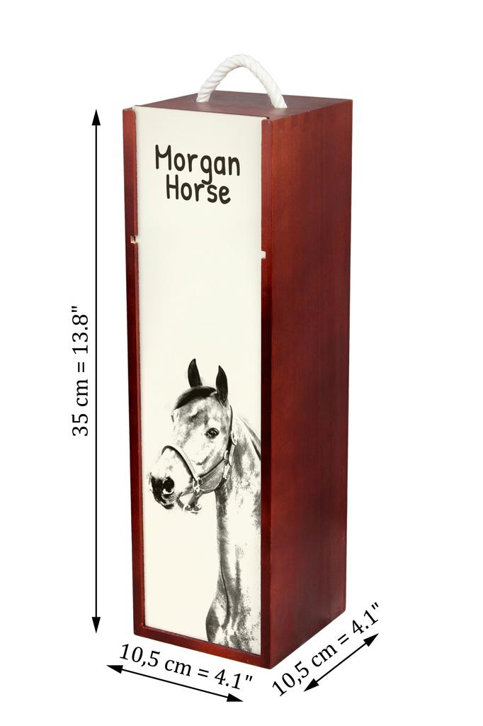 Morgan Horse - Wine Box with a Horse, Alcohol Box with Graphics, Personalized Gift Box from the Art-Dog Brand