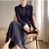 2025 Slimming A-line Sweater Dress: Autumn/Winter Long Sleeve Warm Knitted Waist-cinching Outfit