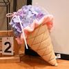 Romantic Summer Hydrangea Ice Cream Bouquet Plush Flower Ornament - Valentine's/Birthday Exquisite Gift