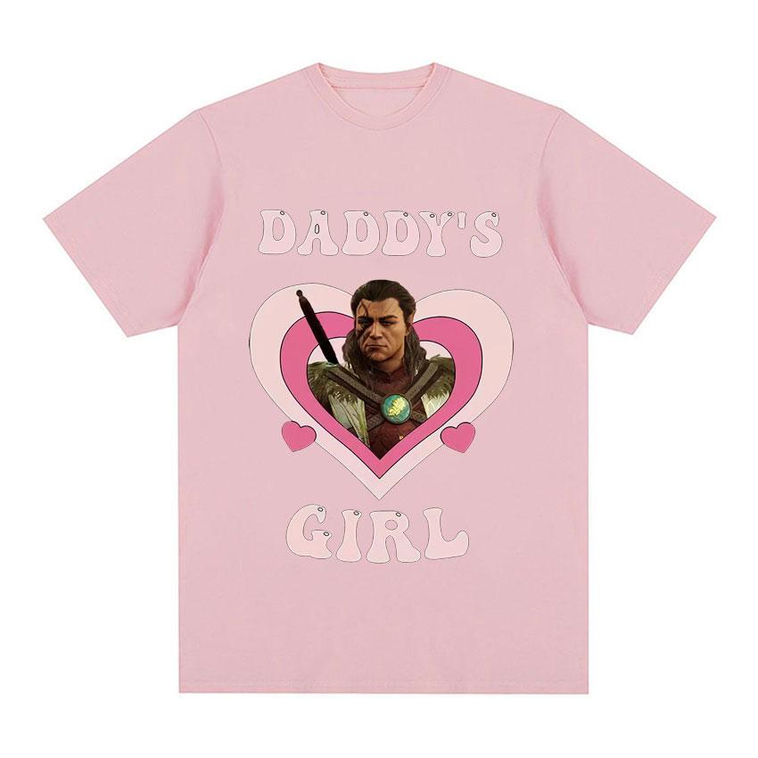 Vintage Halsin Daddy's Girl T Shirt Hot Astarion Bulders Gate 3 Clothes Tee Shirt Unisex Harajuku Aesthetic Short Sleeve T-shirt