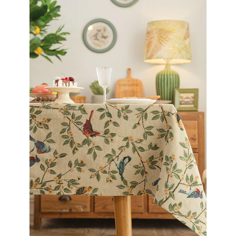 

Manyue Fancy Jacquard Tablecloth Dinning Table Placemat Fabric Craft Placemat Rectangular Coffee Table Cloth round Table Protective Pad YM-Two Orioles-Mi-Simplified 60*60cm