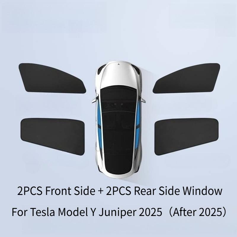 For Tesla Model Y Juniper 2025 Car Side Window Sun Shade Curtain Summer Sun Protection Sunshade Cover UV Car Privacy Curta