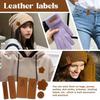 60Pcs Leather Labels Handmade Tags For Clothing Yarn Ball Hand Made Leather Labels Sewing Tags on Hats Knitted Sewing Accssories