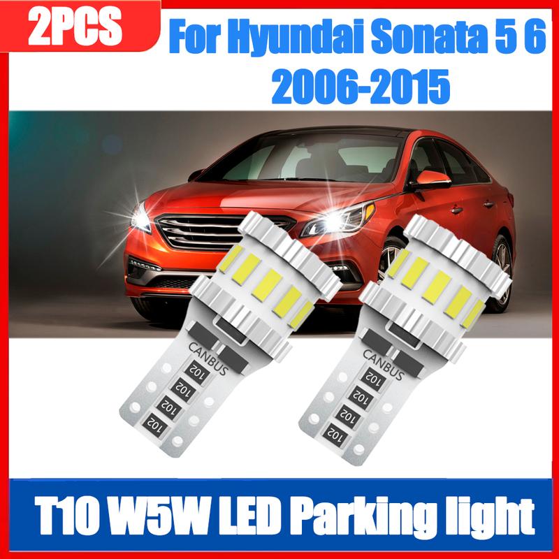 2PCS 3400LM High Power W5W T10 LED Car Parking Light Bulbs Canbus No error 12V 6W Small Lights For Hyundai Sonata 5 6 2006-2015 Parking light