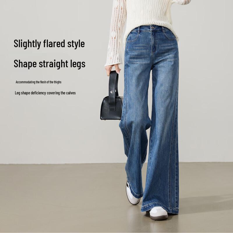 ESE-Y Women's Golden Ratio Slim Fit Flared Jeans