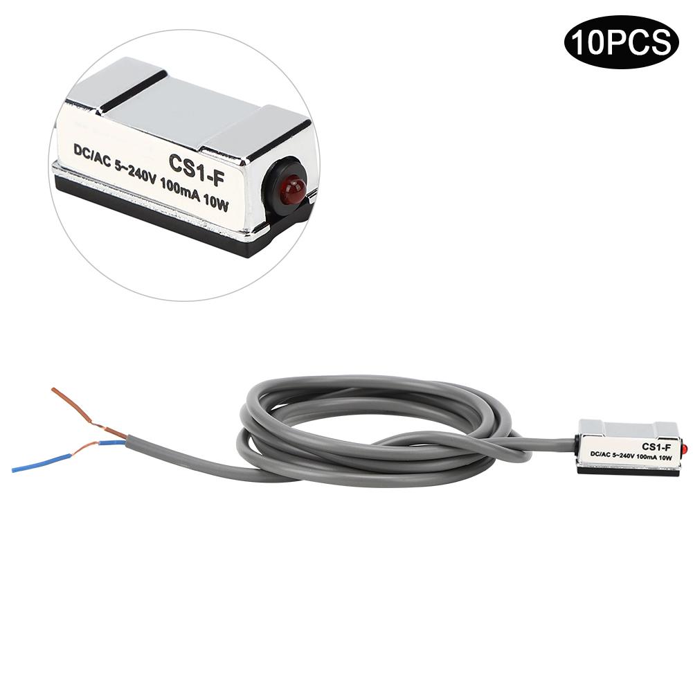 10Pcs Magnetic Switch CS1‑F 10W Reed Pneumatic Cylinder On Off for SI SU SC JSI MI MA50‑63