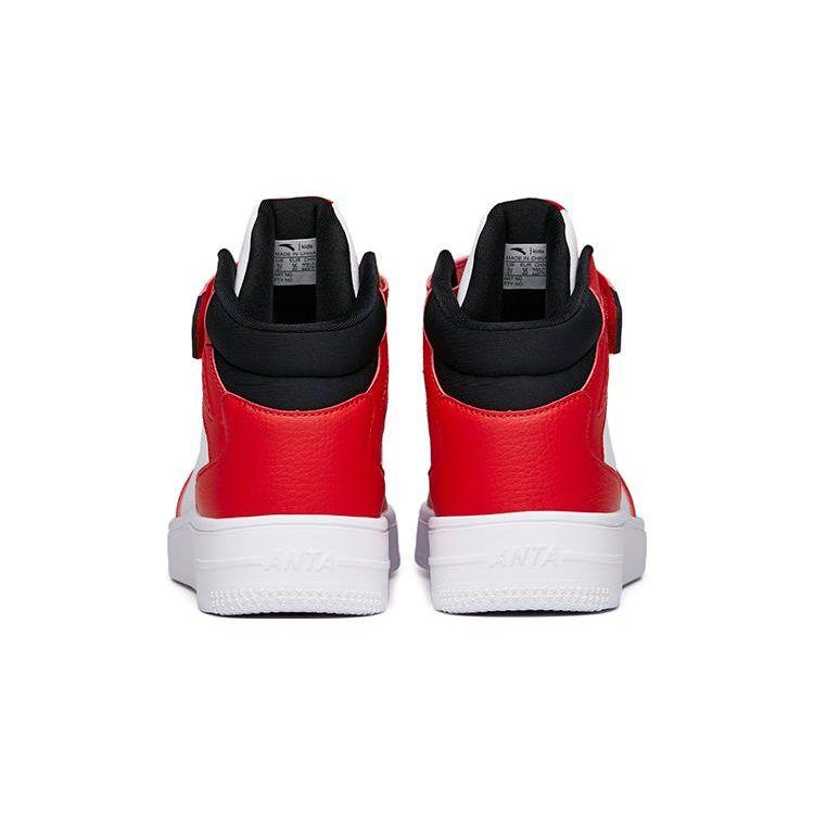 Anta Comfortable Casual High-Top Skate Shoes Kids Sneakers White Red A33038010H-14