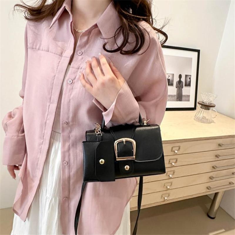 Flip Top Buckle Design Handbag Shoulder Bag with Adjustable Strap Stylish Crossbody Purse for Women Tote Bag with Mini Pouch