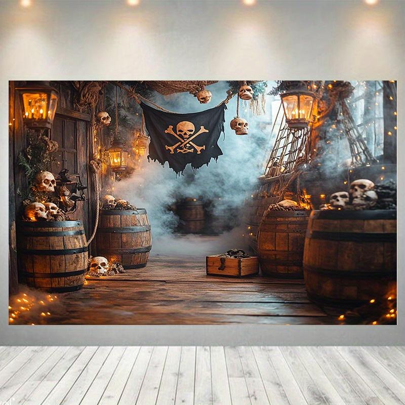 Pirate-themed Photography Background and Party Background Cloth, Perfect for Outdoor and Indoor Party Flags