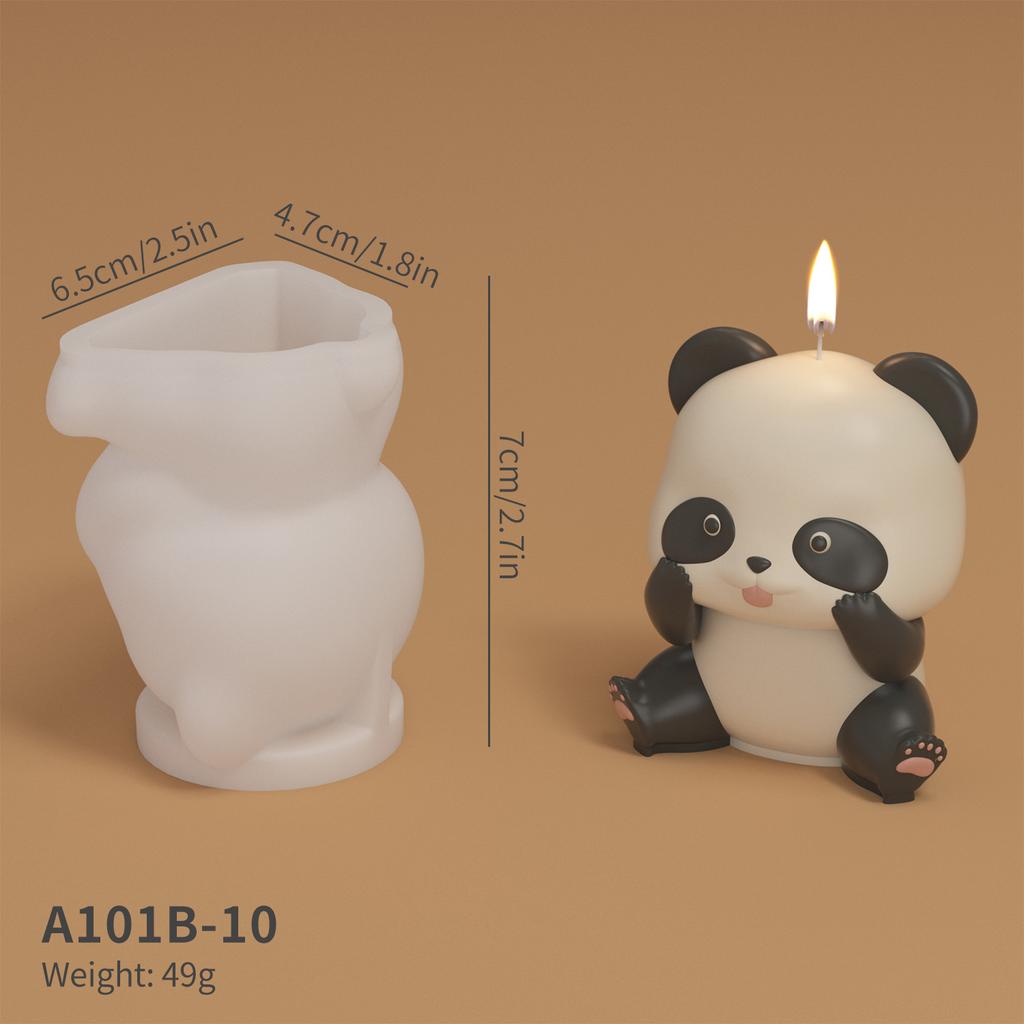 Bamboo Panda Shape Candle Silicone Molds for Making Candle Resin Pillar Aromatherapy Candles Wax Soap Flower Specimen Clay Craft