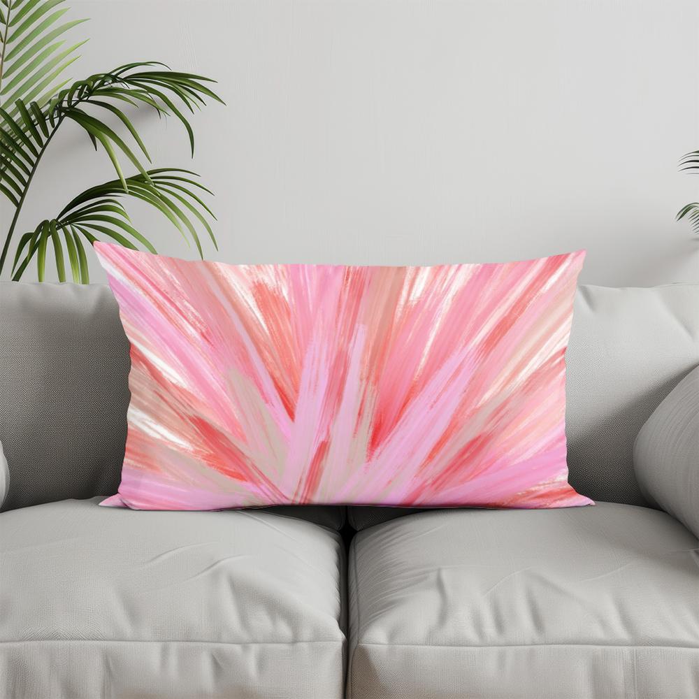 Home Decor Abstract Pink Geometric Pillow Suitable For Sofa Bedroom Car Pillow Cover Cushion Rectangular Back Cushion