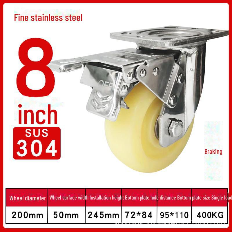 Robustes, wasserdichtes Nylon-Lenkrad aus Edelstahl 304 mit Bremse (4", 5", 6", 8").