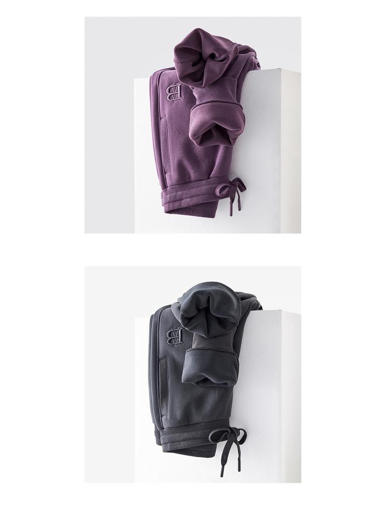 GAGN Women's New Arrival Winter High-Waist Fleece-Lined Purple Sweatpants - Simple, Loose, and Versatile