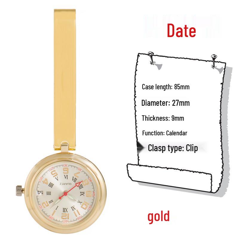 Engraved Women's Nurse Pendant Brooch Watch for Medical Use