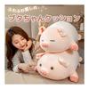 Pig Stuffed Animal Cushion Cute Hugging Pillow Animal Chewy Fluffy Co-Sleeping Soothing (Pig with Open Eyes (50cm))