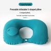 Portable U-Shaped Inflatable Travel Neck Pillow with Press Inflation