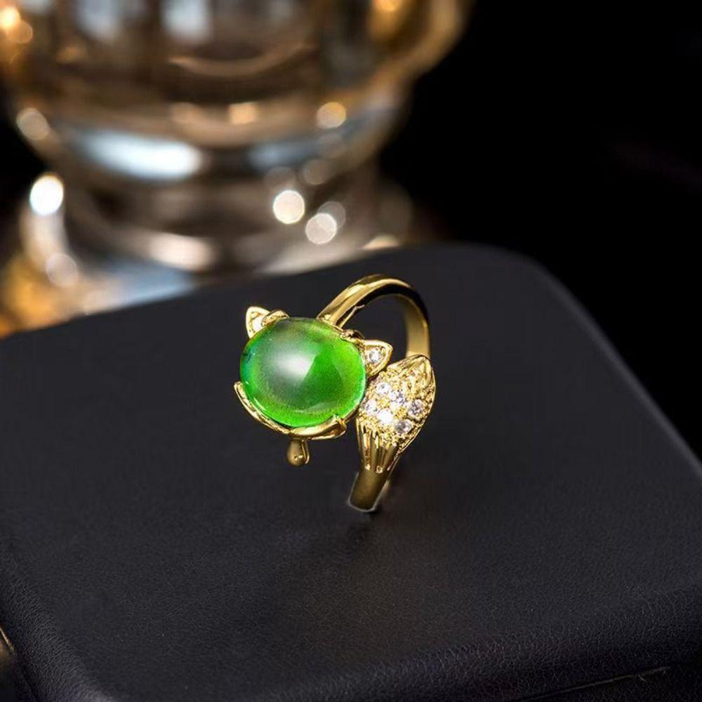 Color Shift Mood Rings Adjustable Changing Color Ring Stylish Thermochromic Ring Ins Style