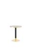 Modern Round Side Table, Marble-Look Tabletop with Golden Rim, Sturdy Metal Frame in Black/Gold, Ideal as Coffee Table, Nightstand or Balcony Table