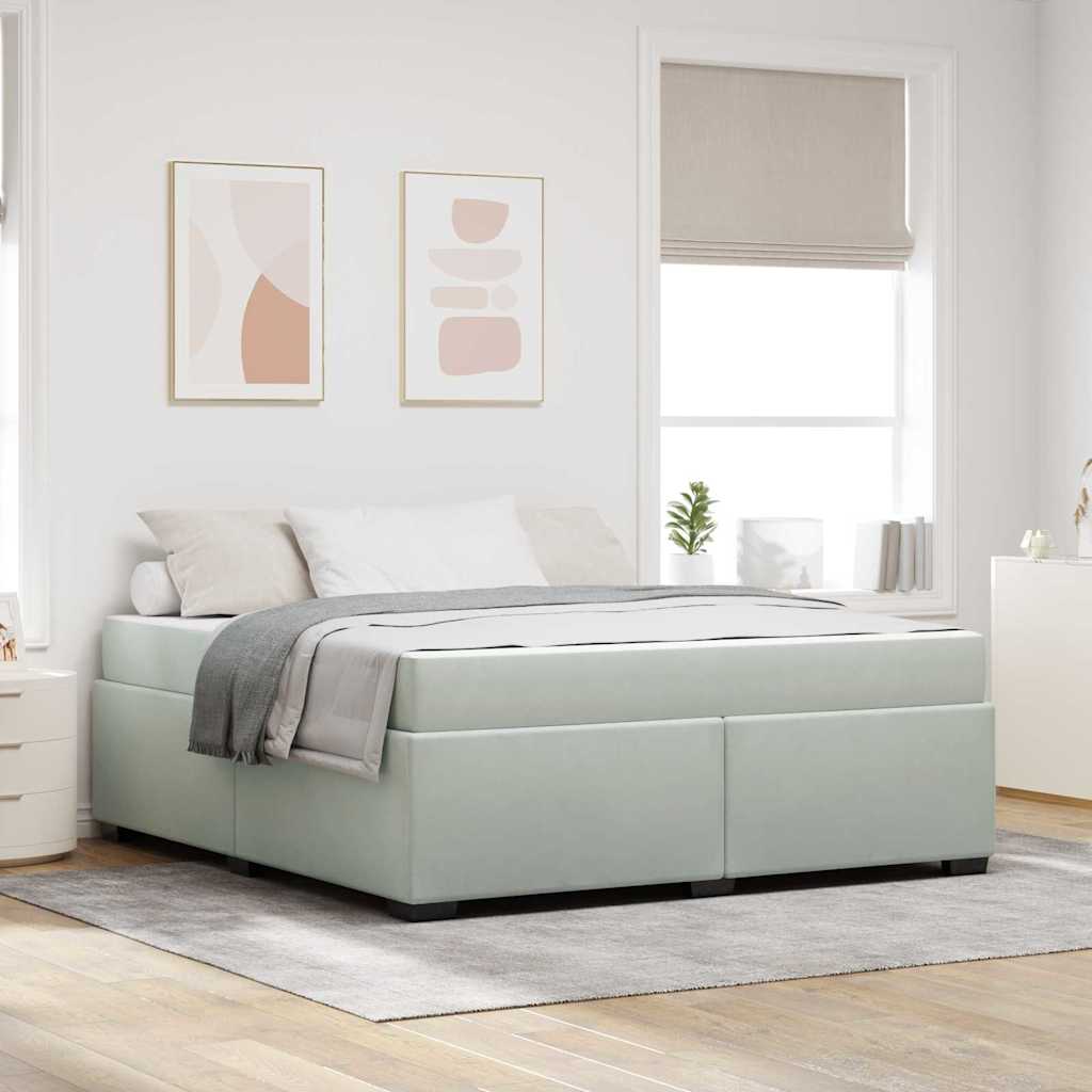 Upholstered Bed Frame with Mattress Light Grey 180 x 200 cm Fabric