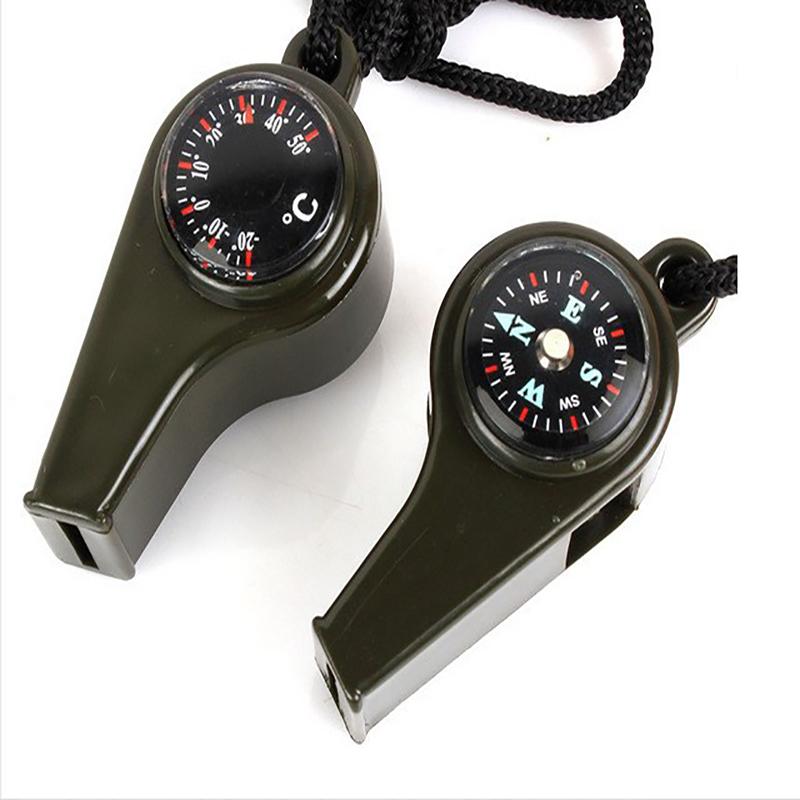 Outdoor Whistle Plastic Multifunctional 3-in-1 Whistle Survival Whistle Compass Thermometer Whistle Referee Whistle