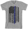 Thin Blue Line American Flag Men's T Shirt Police Officer