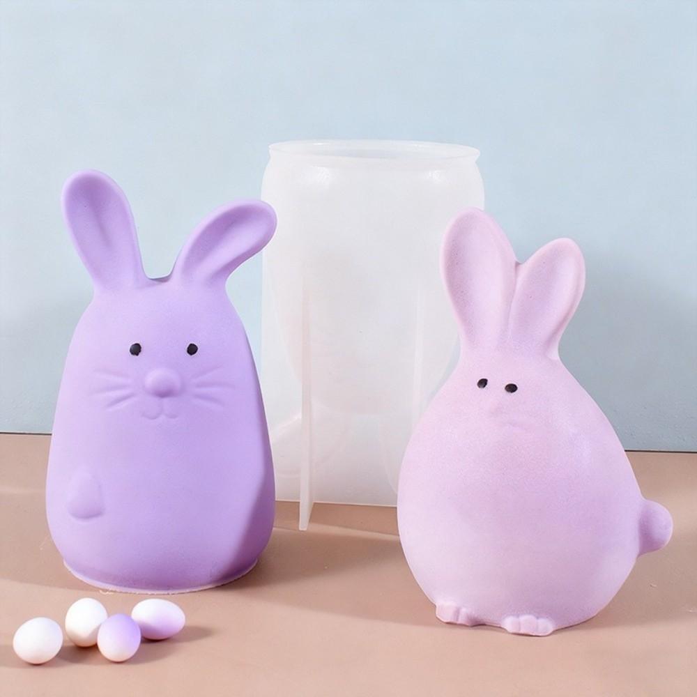 DIY Crafts 3D Rabbit Mold Non-Stick Rabbit Candle Mold Easter Bunny Silicone Mold Gift Creating