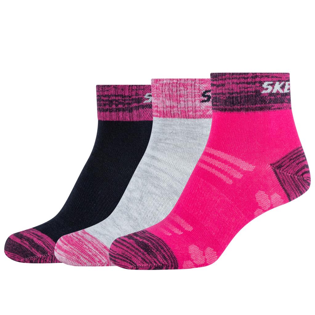 Skechers 3PPK Wm Mesh Ventilation Quarter Socks, for Girl multicolour Socks