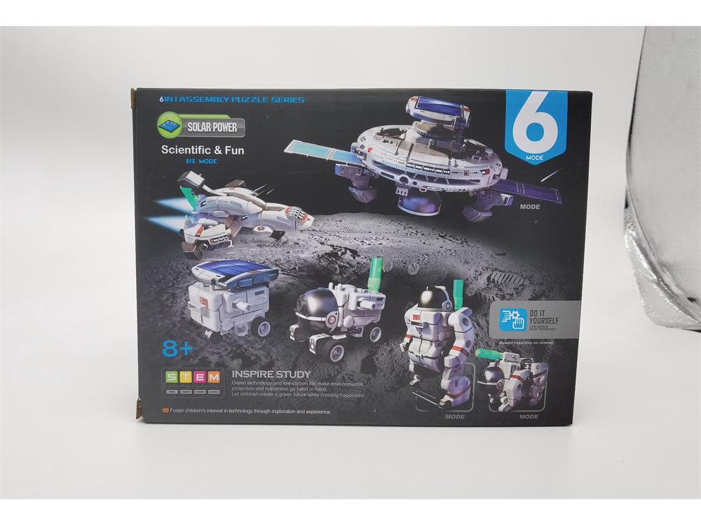 6-in-1 DIY Solar-Powered Space Building Blocks: Self-Assembled Car & Intelligent Robot Toy