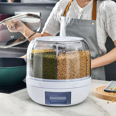 Grains Separate Storage Box Sealed Rotating Rice Bucket Home Insect Damp Proof Rice Storage Tank S 23x23cm/9.1x9.1in