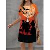 Fashion Women's Crew Neck Dress 3D Casual Color Printing Casual Short Sleeves