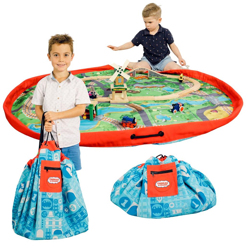 THOMAS FRIENDS Play Pouch The Ultimate Playmat Toy Storage Bag Huge Inner Island of Sodor Play Space Portable Playtime Storage Solution For Ages 3 and