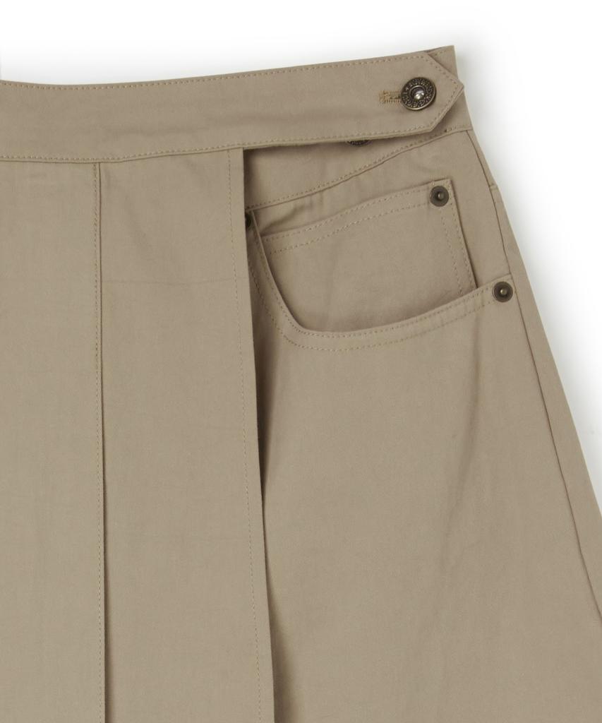 PENFIELD Cotton Pleated Wrap Pants Beige_Fs2Wp44F
