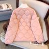 Winter New Style, Loose Fit, Plus Size, Lightweight Down Cotton Jacket, Warm Jacket, Outerwear, Diamond Grid Cotton Jacket