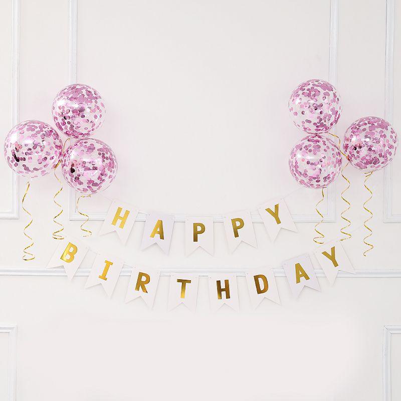 Birthday Banner Decoration, Scene Arrangement, Baby's First Birthday Balloon, Children's Party Background, Happy Birthday