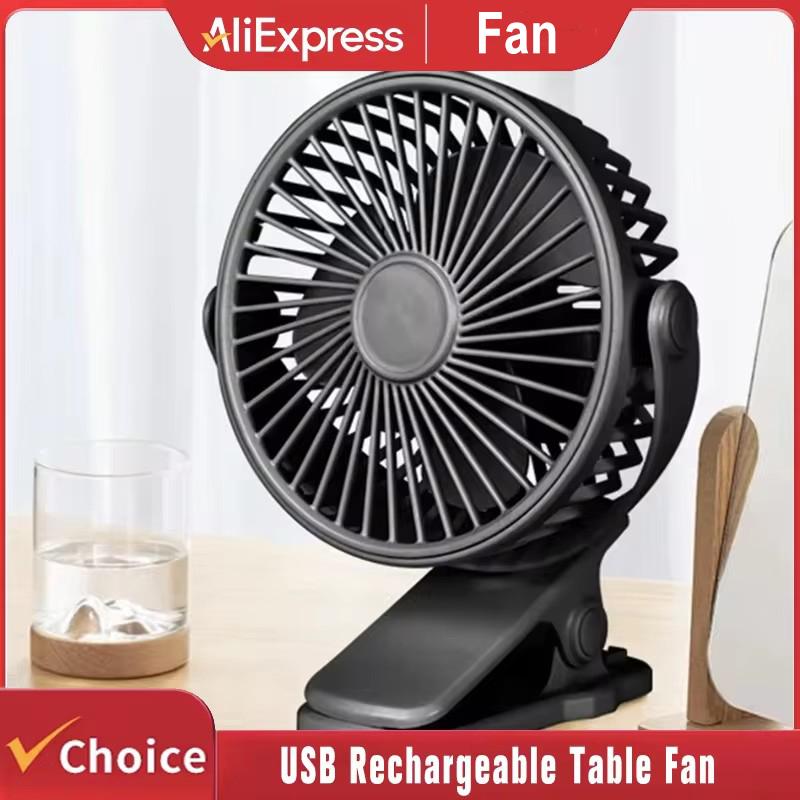 Mini Clip Fan 720°Rotatable Portable Cooler Fan Built In Night Lamp USB Rechargeable Personal Fan For Camping Outdoor Ventilador